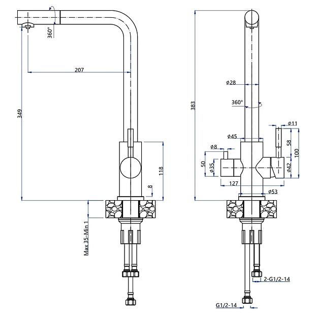 Смеситель GRANFEST GranFest GF-Z-5421 inox фото 4