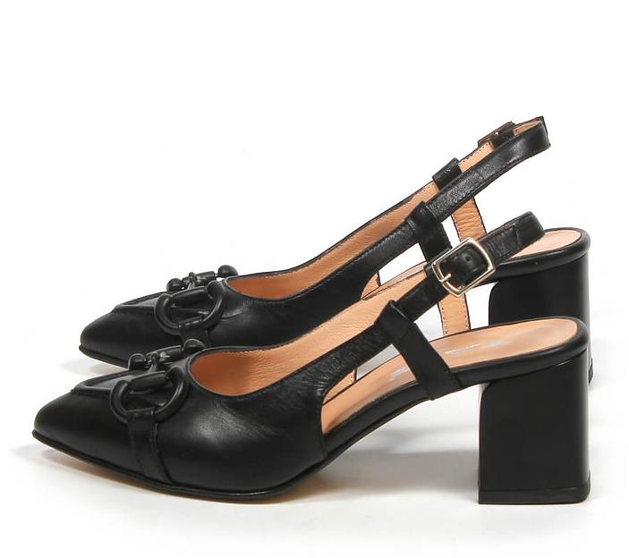 Босоножки женские из натуральной кожи на каблуке, арт.2023-36 чёрный ОПТ фото 8