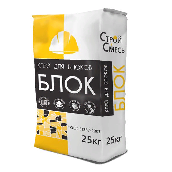 Клей для блоков и ячеистого бетона «Блок» 25 кг опт фото 1