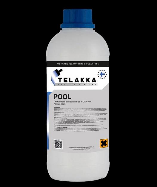 Очиститель известкового налета сантехники, раковины, душевой кабины, СПА зоны TELAKKA POOL 1л фото 1
