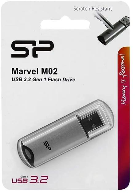 Флеш накопитель 64Gb Silicon Power Marvel M02, USB 3.0, Серебро фото 2