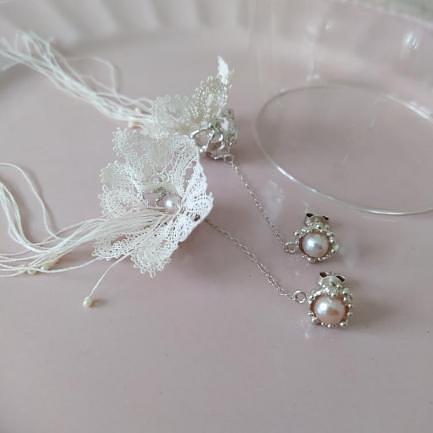 Серьги «Жасмин» розовые ОПТ фото 2