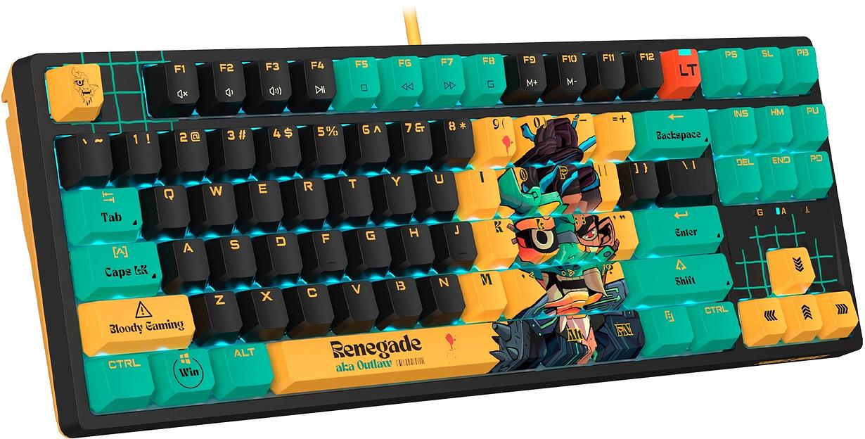 Клавиатура A4Tech Bloody AT87 Renegade механическая черный/зеленый USB for gamer LED (AT87) фото 6