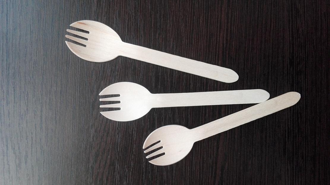 Ложка-вилка одноразовая 160 мм ОПТ фото 7