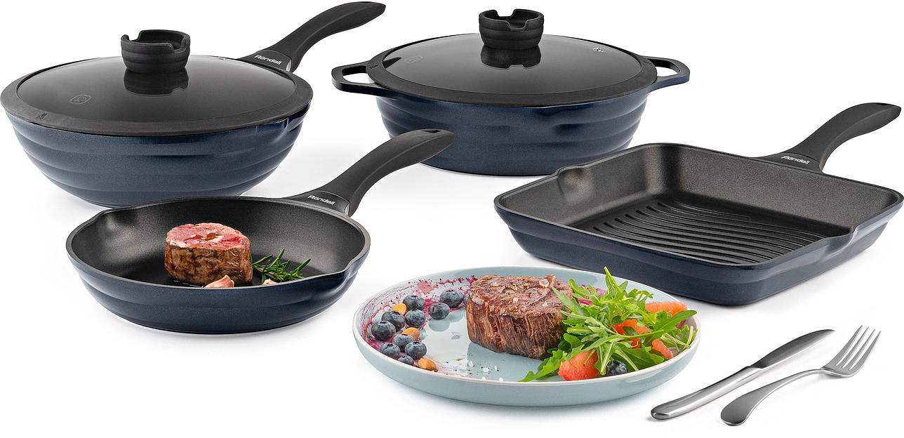 Сковорода Rondell Royal Blue RDA-1543 круглая 20см покрытие: Eclipse ручка несъемная (без крышки) синий фото 7