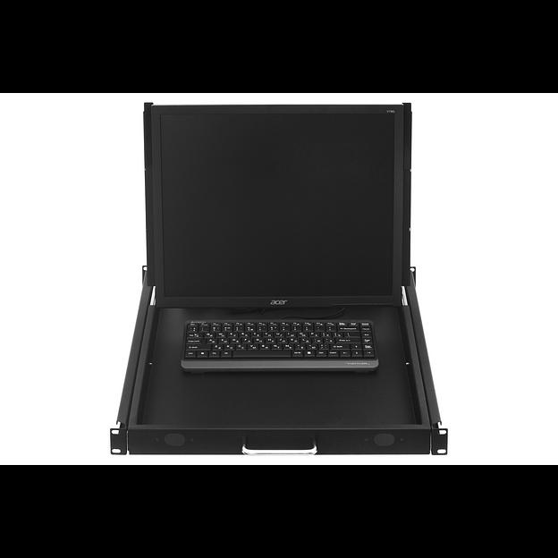 Полка выдвижная с монитором 19" и клавиатурой в шкафы глубиной 1200мм (глубина полки 950мм), цвет черный фото 4