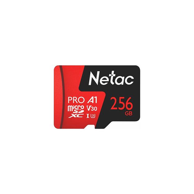 Карта памяти microSDXC UHS-I U3 NETAC P500 Extreme Pro 256 ГБ, 100 МБ/с, Class 10, NT02P500PRO-256G-R, 1 шт., переходник SD фото 1