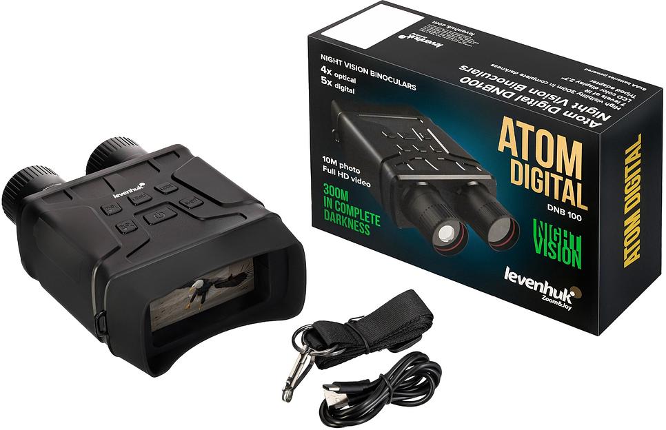 Бинокль Levenhuk 4-9x 24мм Atom Digital DNB100 черный (81701) фото 2