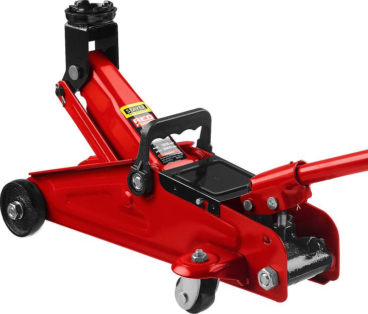 STAYER R-22 RED FORCE, 2 т, 125 - 320 мм, подкатной домкрат для легковых а/м, Professional (43152-2) фото 1