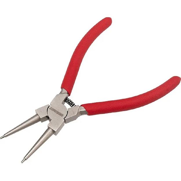Rexant (12-4637) Щипцы для стопорных колец загнутый сжим 160 мм, обливные рукоятки фото 1