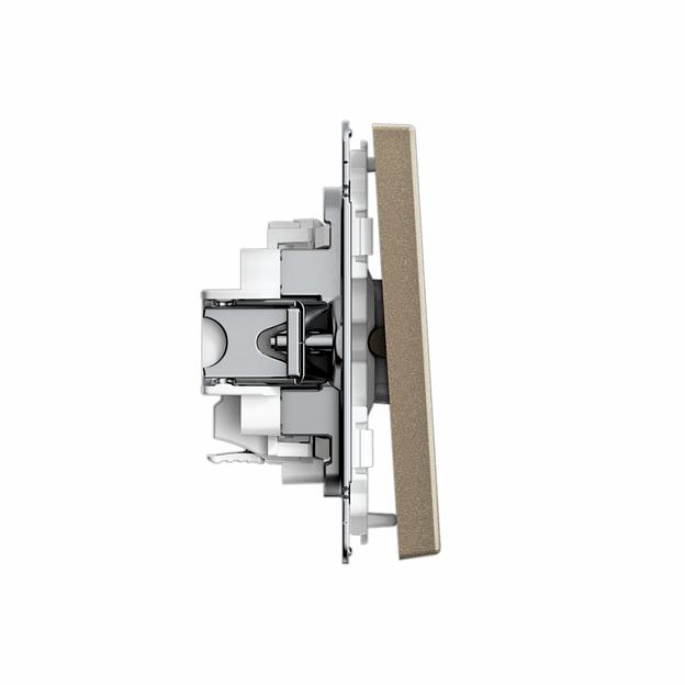 ARTGALLERY 1-клавишный ВЫКЛЮЧАТЕЛЬ, 10АХ, механизм, быстрозажимные клеммы, ШАМПАНЬ фото 2