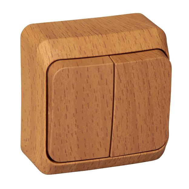 Systeme electric BA10-002T ЭТЮД О/У 2-клавишный ВЫКЛЮЧАТЕЛЬ 10 АХ, БУК, Россия фото 1