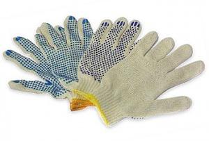 Перчатки ХБ с ПВХ 10 класс 4 нити фото 1