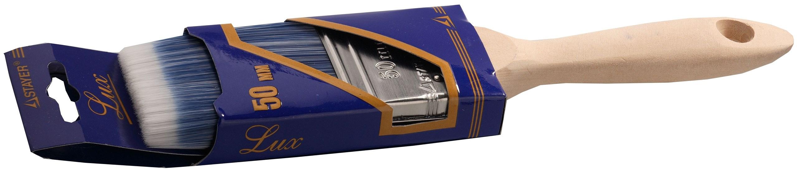 STAYER AQUA-LUX, 75 мм, 3″, искусственная щетина, деревянная ручка, для воднодисперсионных и акриловых ЛКМ, плоская кисть (01055-075) фото 2