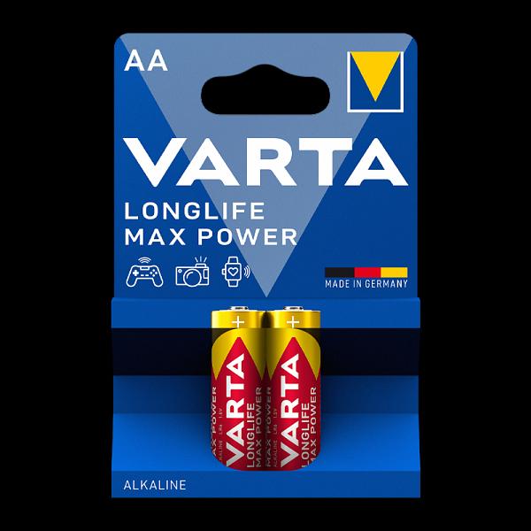 Батарейка Varta LONGLIFE MAX POWER (MAX TECH) LR6 AA BL2 Alkaline 1.5V (4706) (2/40/200) VARTA 4706101412 фото 1
