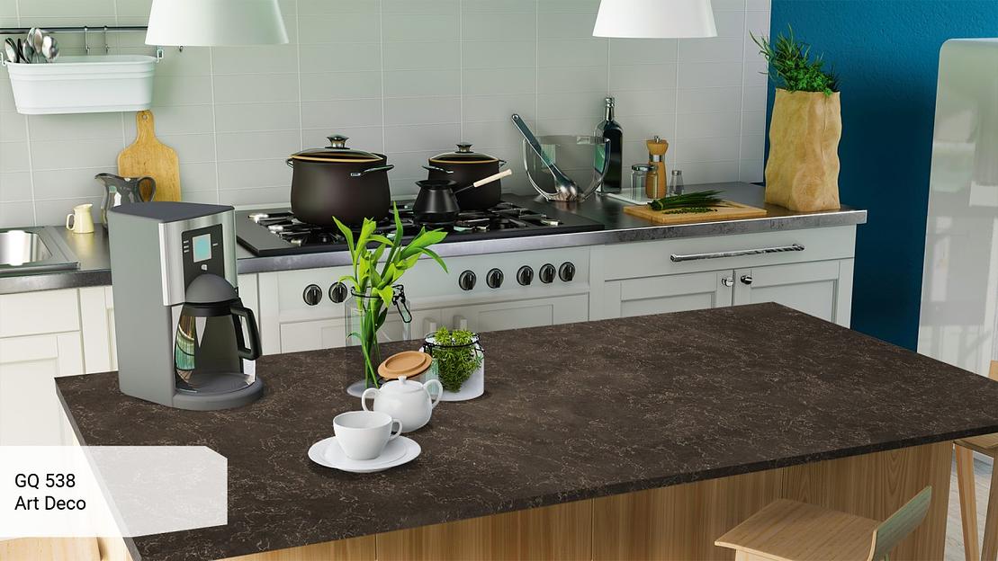 Кварцевый камень Grandex quartz «GQ 538 Art Deco» ОПТ фото 2