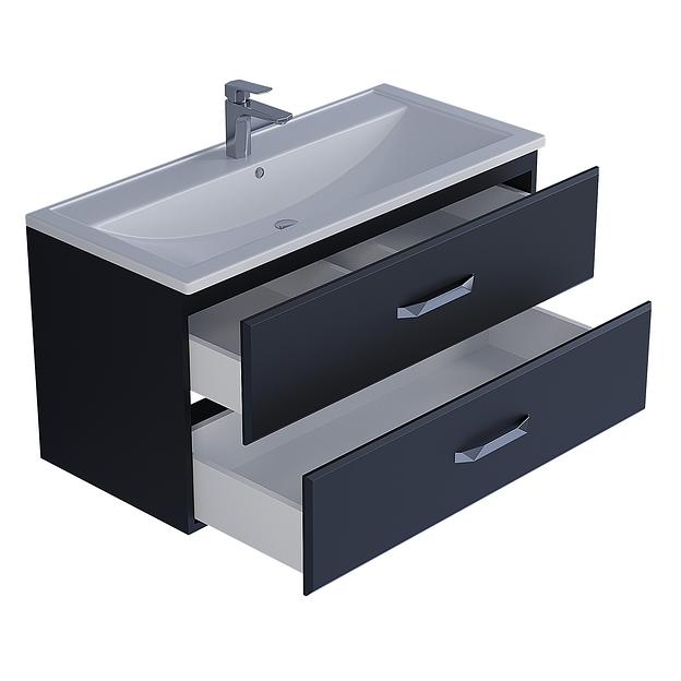 Тумба под раковину для ванной Uperwood Foster 100 см, подвесная, черная фото 9