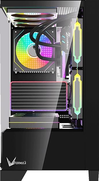 Корпус Formula Crystal Z1M Plus FR черный без БП mATX 5x120mm 2xUSB3.0 1xUSB3.1 audio bott PSU фото 3