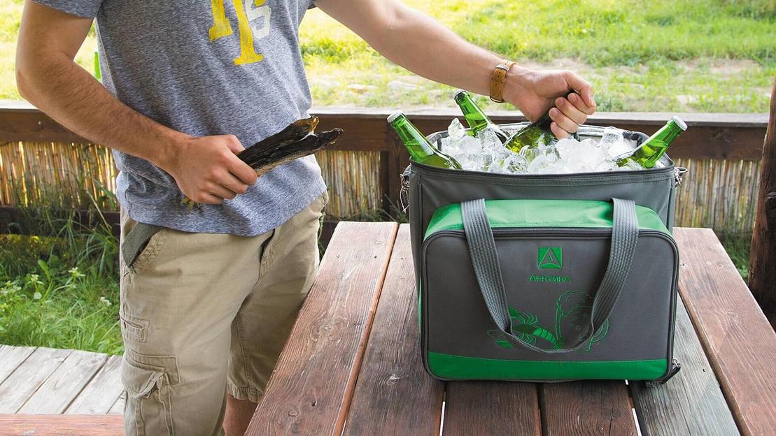 Сумка-холодильник с набором посуды для пикника на 4 персоны «Арктика» серый фото 5