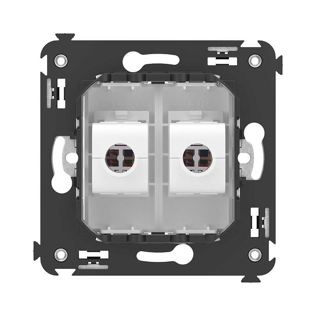 Avanti Компьютерная розетка RJ-45 без шторки в стену, кат.5е двойная, Белое облако фото 4