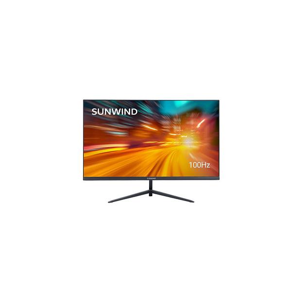 23.8" Монитор SunWind SM-24FV222, 1920x1080, VA, 100Гц, 1хHDMI, черный [sm24vb01] фото 1