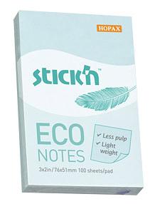 Блок самоклеящийся бумажный Stick`n ECO 21743 51x76мм 100лист. 60г/м2 пастель голубой фото 1