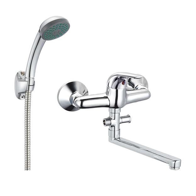 Смеситель ванно-душевой одноручный "Juguni" с металлическим шлангом фото 1