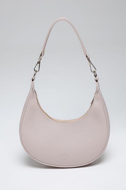 Женская сумка-полумесяц серо-бежевая опт фото 6