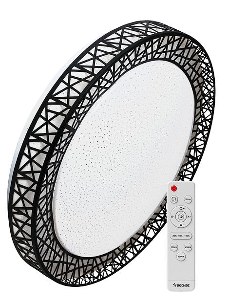 Светильник светодиодный ДБО-55 настенно-потолочный управляемый Loft-B 230В 3000-6500K 4400Лм 390x105мм фото 1