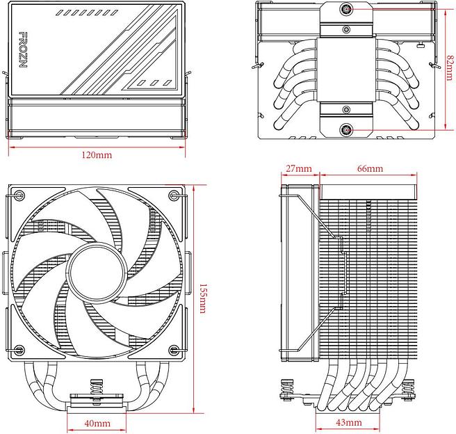 Устройство охлаждения(кулер) ID-Cooling FROZN A610 ARGB Soc-AM5/AM4/1151/1200/2066/1700 4-pin Al+Cu 250W 940gr LED Ret фото 7