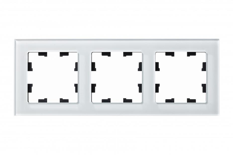 Systeme electric ATN320103 Рамка 3-постовая ATLASDESIGN NATURE, СТЕКЛО БЕЛЫЙ фото 2