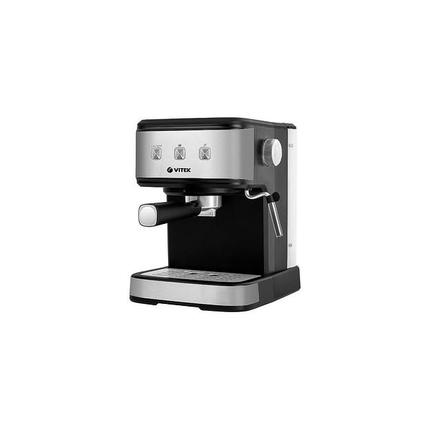 Кофеварка Vitek VT-8470, рожковая, серебристый / черный фото 1