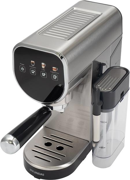 Кофеварка рожковая Hyundai HEM-4307 1350Вт серебристый фото 5