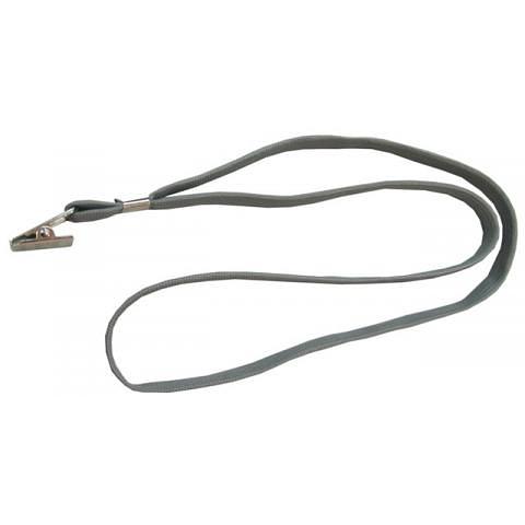Шнурок для бейджа с металлическим клипом, 44см, серый фото 1