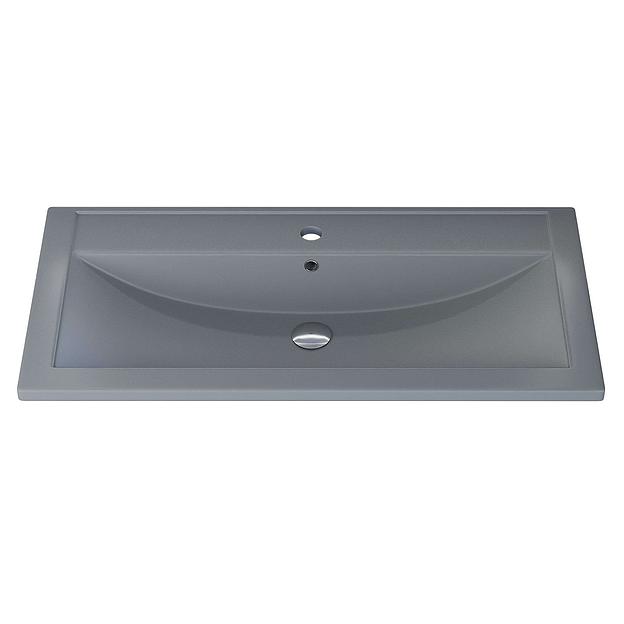 Раковина кварцевая для ванной Uperwood Foster Quartz 80 см, серая матовая, бетон фото 3