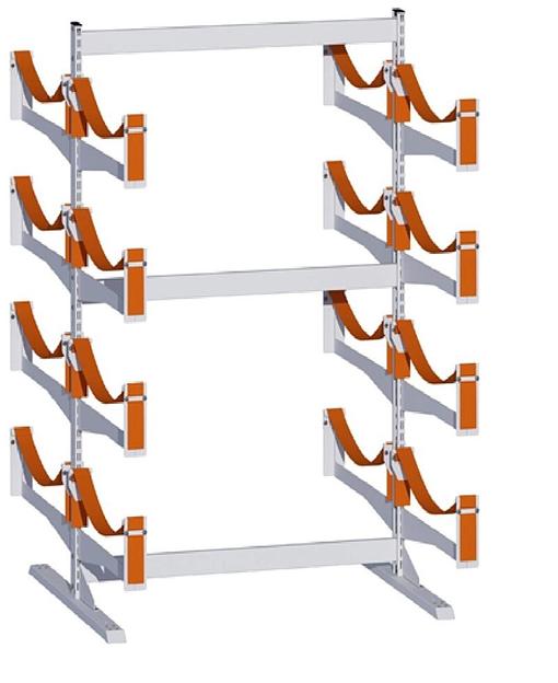 Стеллаж двусторонний консольный односекционный 2222х1800 мм с гибким ложементом фото 1