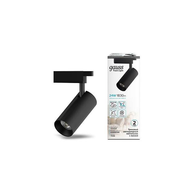 Светильник GAUSS TR086, 24Вт, 4000К, белый нейтральный, черный фото 1