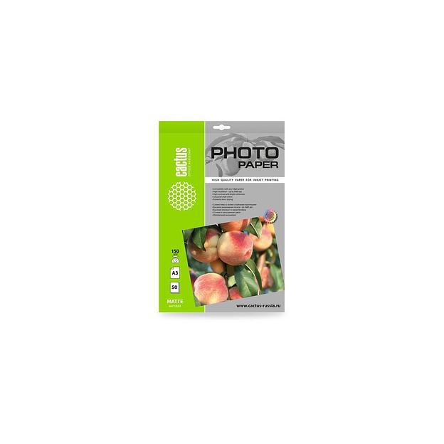 Фотобумага Cactus CS-MA315050, A3, для струйной печати, 50л, 150г/м2, белый, покрытие матовое фото 1
