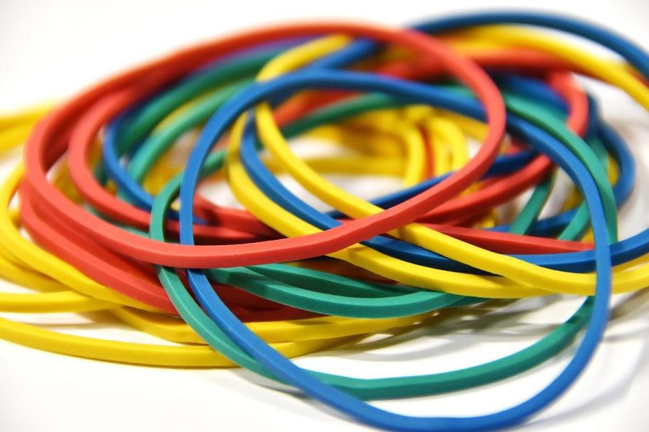 Резинки для купюр Silwerhof 189019 d=60мм 2мм 100гр ассорти пластиковый пакет фото 1