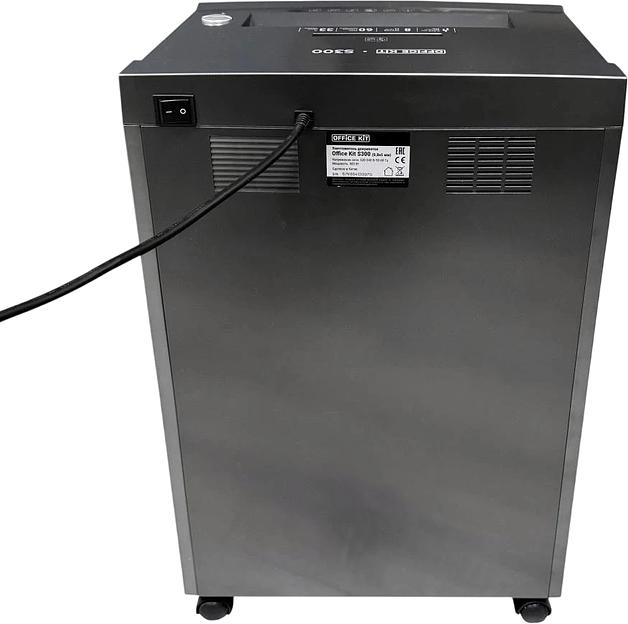 Шредер Office Kit S300 0,8x5 черный (секр.P-7) фрагменты 8лист. 33лтр. пл.карты CD фото 7