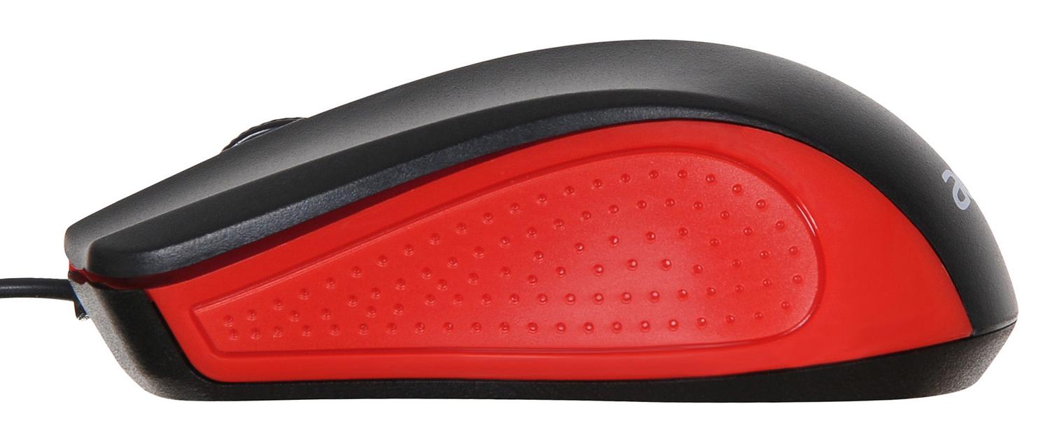 Мышь Acer OMW012 черный/красный оптическая (1200dpi) USB (3but) фото 4