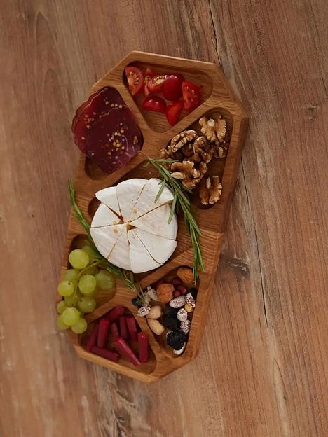 Менажница деревянная Woodlin «Барокко» 35х18 см ОПТ фото 7