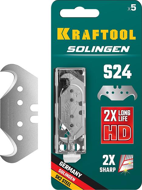 KRAFTOOL Solingen-S24, 5 шт, крюковидные лезвия (09643-S5) фото 1