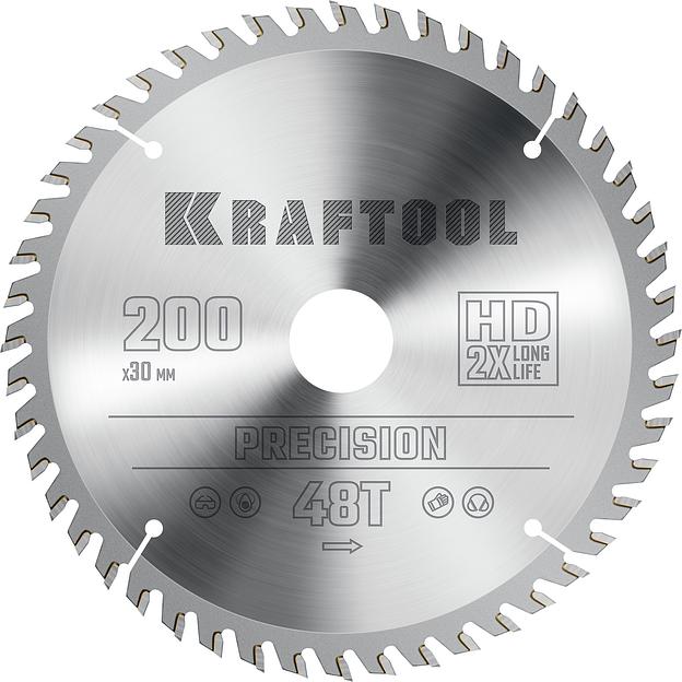 KRAFTOOL Precision, 200 х 30 мм, 48Т, пильный диск по дереву (36952-200-30) фото 1