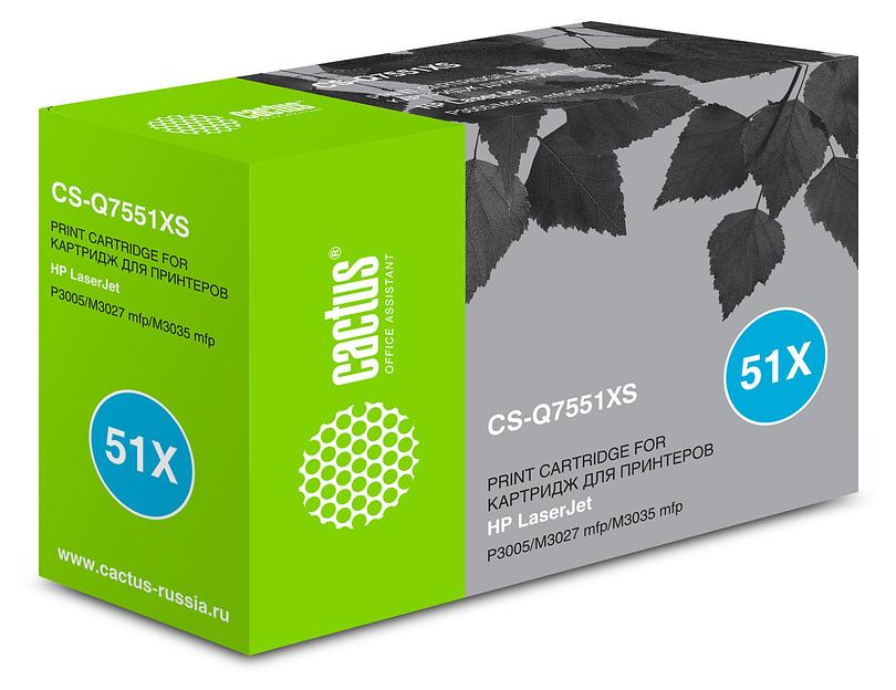 Картридж лазерный Cactus CS-Q7551XS Q7551X черный (13000стр.) для HP LJ P3005/M3027/M3035 фото 2