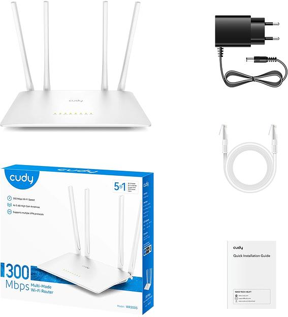 Роутер беспроводной Cudy WR300S N300 10/100BASE-TX фото 5