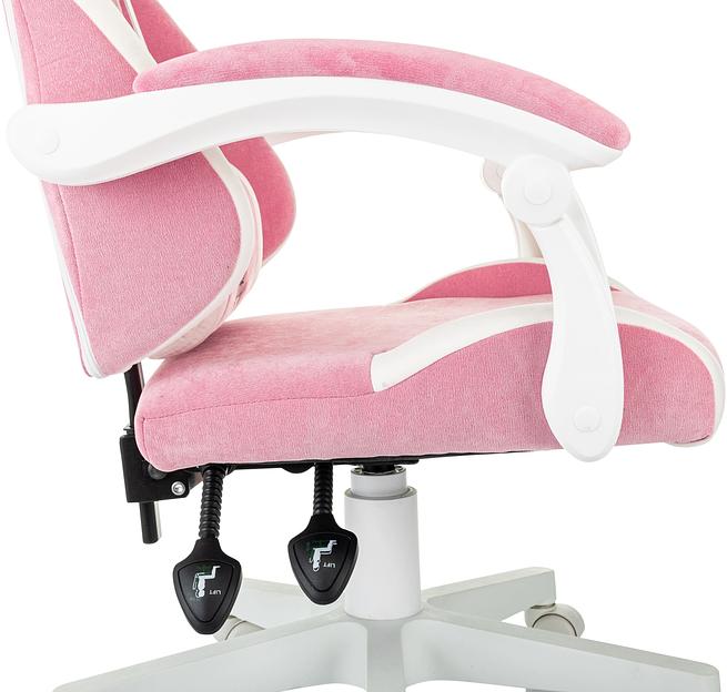 Кресло игровое Knight Kitty W розовый/молочный крестов. пластик белый фото 9
