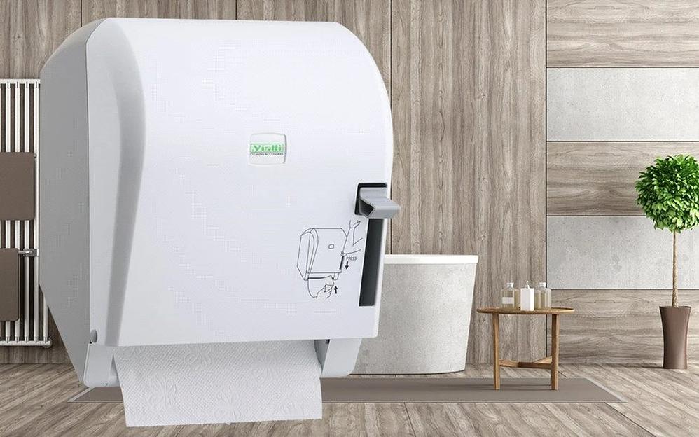 Диспенсер локтевой для рулонных бумажных полотенец, белый K8 Vialli фото 1