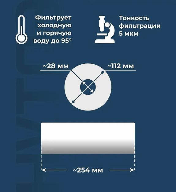 Картридж из полипропиленового шнура PS-10BB 5 мкм ОПТ фото 2