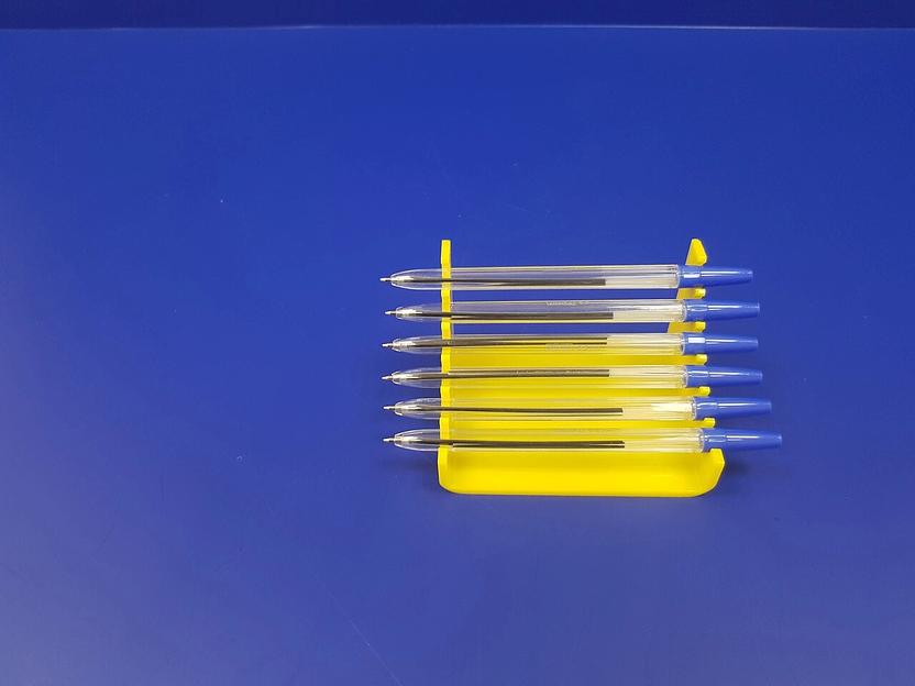 Подставка для ручек карандашей кистей 6 секции (горка радиус, цвет желтый) фото 3